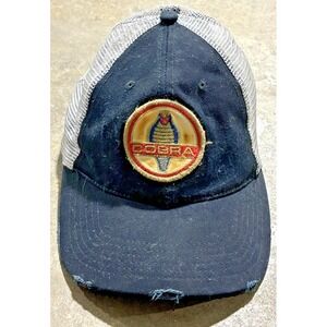 Wicked Quick Cobra Trucker Hat Black Mesh Snapback Distressed Cap